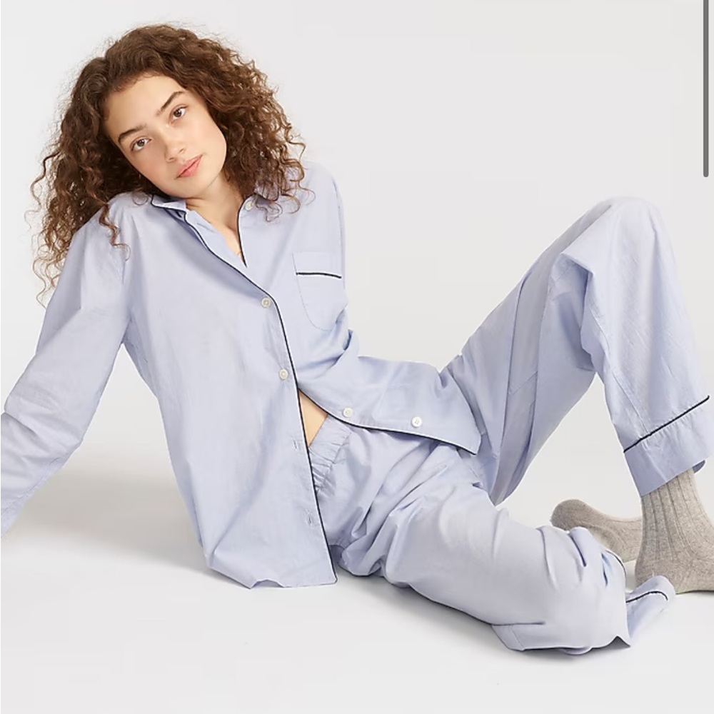 J. Crew End on End Pajamas - Hydrangea Blue
